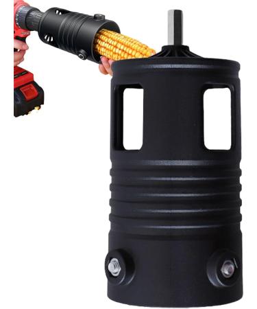 Stronrive Corn Decobbing Tool | Adjustable Corn Thresher Corn Cob Stripper Tool Corn Cob Cutter Stripper Corn Threshing Teeth Professional Corn Remover - for Most Hand Drill Black - Buy Online on GoSupps.com