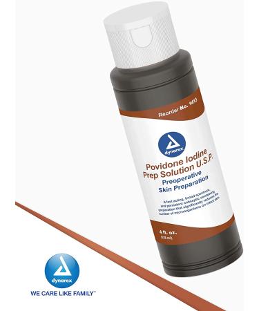 Dynarex Povidone-Iodine Prep Solution 10% Antiseptic 4 fl. oz. - Surgical Site Preparation - Buy Online on GoSupps.com