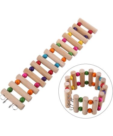 3 Sizes Pet Hanging Wooden Ladder - Hamster Stairs Suspension Bridge & Swing Cage Toy for Birds & Rodents - Buy Online on GoSupps.com