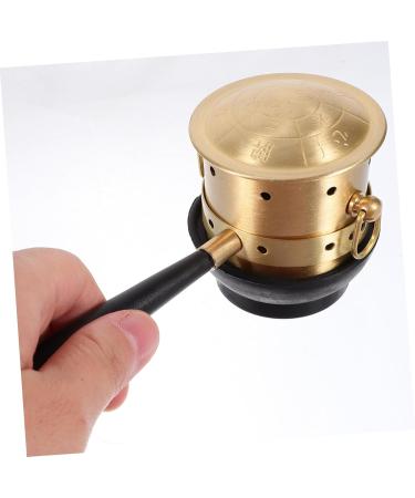 Fomiyes Moxibustion Box Set - Copper Cone Burner & Holder for Cupping Therapy - 16x6cm Golden Moxa Tools for Neck Relief - Buy Online on GoSupps.com