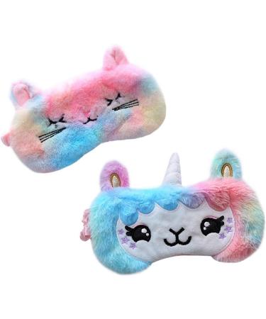 Plush Sleep Face Cover with Gradient Cartoon Design Fashionable Eye Shades for Travel and Home Use - Buy Online on GoSupps.com