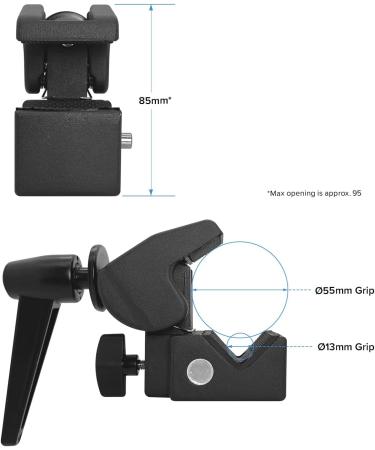 LimoStudio Super Clamp with Metal Stud for Photo Video Studio - AGG1108 Black - Buy Online on GoSupps.com