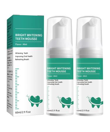 Whitening Teeth Mousse Foaming Toothpaste Brightening&Deep Cleaning Mousse Ultra-fine Teeth Mousse Foam Oral Repair Mousse Stain Removal Mousse Refresh Breath Foam Toothpaste(2PCS) New
