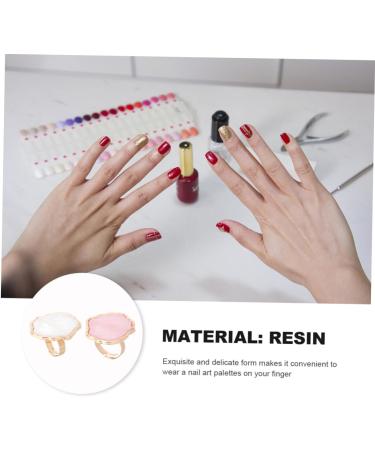 2 pi ces Palette de M lange pour Vernis Ongles Bague R sine Marbr e Portable Outil Manucure Professionnel et Maison - Buy Online on GoSupps.com