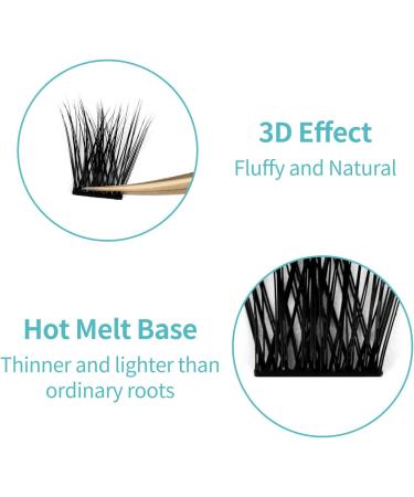 D Curl Cluster Lashes 15mm 0.07mm DIY Wide Stem Individual Eyelash Clusters - Reusable Soft and Wispy Extensions | FD-D18-0.07-D-15 - Buy Online on GoSupps.com