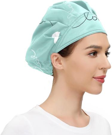 MUKJHOI Adjustable Working Caps Tie Back Cover Hair Bouffant Hats - 48 Romantic Pattern - Unisex One Size Fit All - Buy Online on GoSupps.com