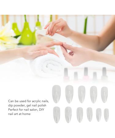Health And Beauty L Clear Fake Nails Ultra Thin Carve Grinding Half Frosted False Nails For Wedding Dating Party Almond Nail Products (Almond) - Buy Online on GoSupps.com