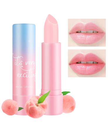 Colour Changing Lip Balm Peach Flavour Tinted Lip Balm Moisturizing Lipstick Long Lasting Hydration Natural Look Lip Balms Women Lip Care Lip Stick For Dry & Cracked Lips (01 Peach)