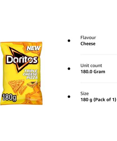 Doritos Triple Cheese Pizza 180g - Cheesy Snack for Pizza Lovers - Buy Online on GoSupps.com