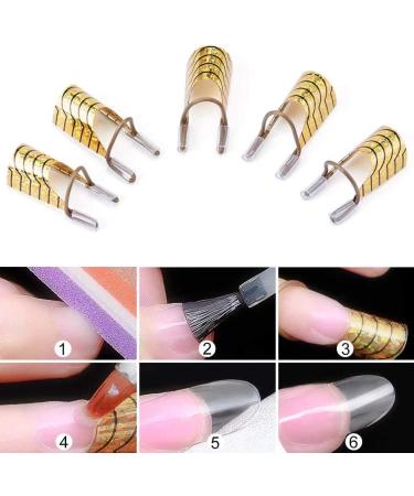 Reusable Gold Nail Extension Forms - 5pcs | Nail Art Manicure Accessory for Salon & Home Supply - Buy Online on GoSupps.com