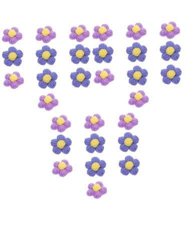 FOMIYES 30 Pcs Hairpin Accessories Girls Clothes Knitted Flowers Diy Phone Case Material Puffs Suite Child 1 count (Pack of 1) Assorted Color 4x3pcs