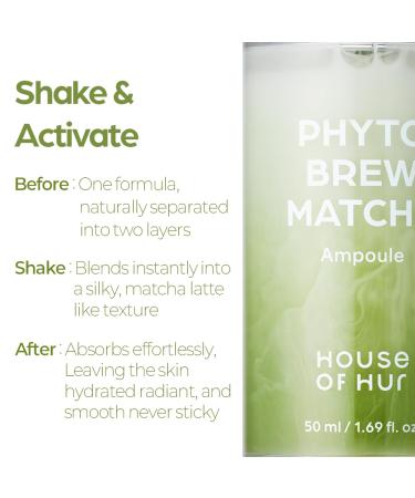 House of Hur Phyto Brew Matcha Ampoule Lightweight Hydrating Face Ampoule Hadong Matcha + EGCG Fast-Absorbing Non-Sticky Dewy Glow Korean Skincare 1.69 fl oz (50 ml) - Buy Online on GoSupps.com
