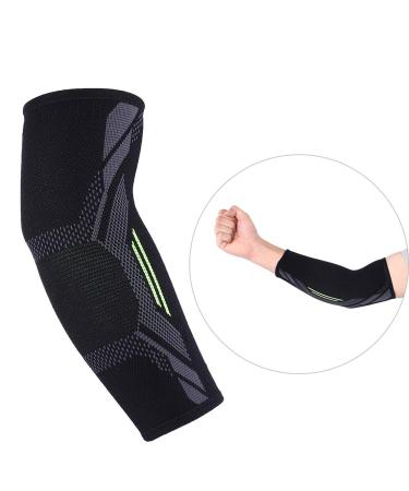 Yctze Unisex Elbow Brace Guard | Black Sports Elbow Support Protector for Gym Basketball Volleyball & Weight Lifting | Highly Resilient Arm Sleeve (L - Buy Online on GoSupps.com