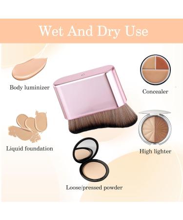 Molain Large Self-Tanner Kabuki Brush | Make-Up Brush for Sunless Tanner Primer Rouge & Bronzer - Pink Rose Gold - Buy Online on GoSupps.com