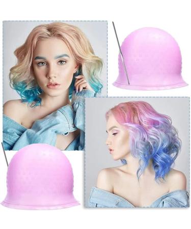 Silicone Highlight Cap - Salon Hair Colouring Highlights Dye Cap with Hook for Colouring Hair Hairdresser Tool Reusable Highlight Cap for Highlights DIY Dyeing Pink - Buy Online on GoSupps.com
