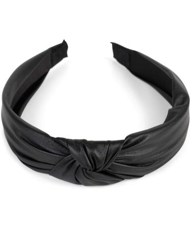styleBREAKER ladies headband with knot in faux leather look retro style hairband headband 04026046 color: black - Buy Online on GoSupps.com