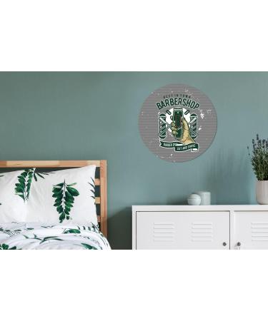 MuchoWow Round Wall Decoration - Vintage Razor Barber Picture 60x60 cm for Living Room & Mancave - Buy Online on GoSupps.com