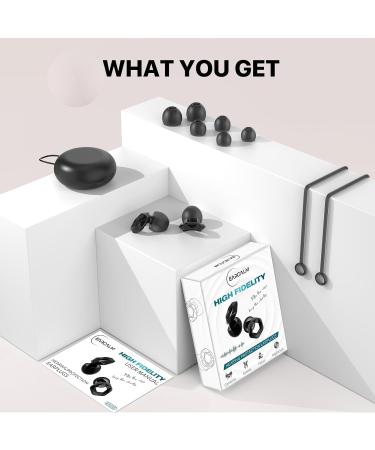 High Fidelity Concert Ear Plugs for Hearing Protection | Noise Reduction for Tinnitus Relief | Ideal for Musicians Raves Motorcycles & Airplanes - Black - Buy Online on GoSupps.com