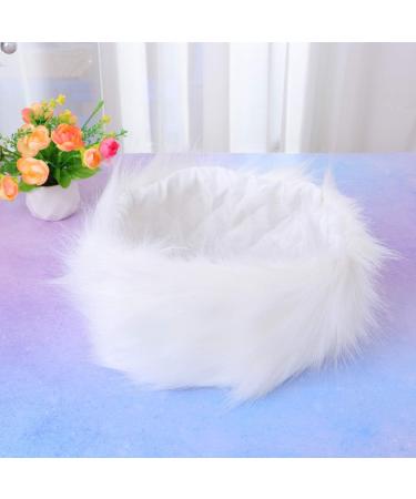Minkissy 1Pc Fur Headband Winter Headdress Warm Headband Headwrap Winter Head Caps for Women (White) - Buy Online on GoSupps.com