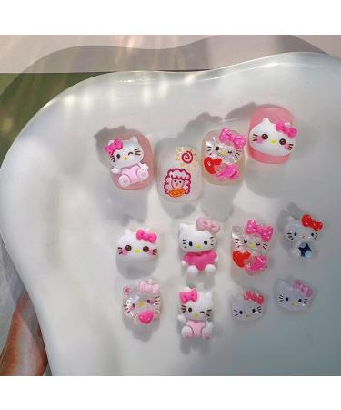 Hello Kitty Nail Charms - 3D Kawaii Cat Design Rhinestones for DIY Nail Art & Phone Case Decoration - Buy Online on GoSupps.com