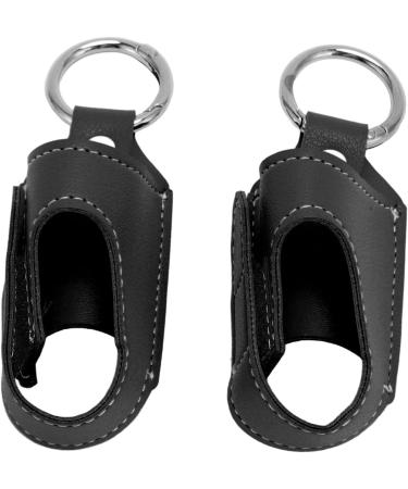 Asthma Inhaler Holder PU Leather Case for Travel and Medication Storage with Carabiner Clip 2pcs (Black) - Buy Online on GoSupps.com
