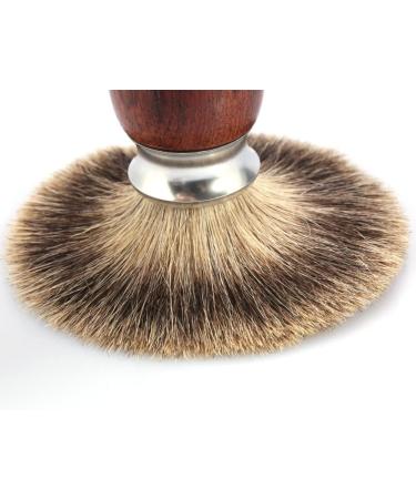 NSNT Exquisit Men's Noble Steel Shaving Brush Set - Fashionable Wooden Handle & Holder | 15x9cm Silver - Perfect for Grooming - Buy Online on GoSupps.com