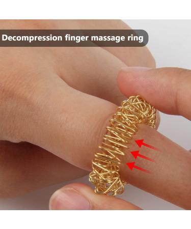 2 Magnetic Hedgehog Massage Balls & 3 Acupressure Rings - Stress Relief Yoga Massage Tools (Gold) - International Shipping Available - Buy Online on GoSupps.com