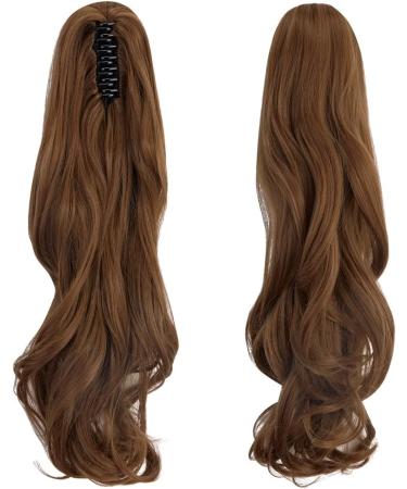 Claw on Ponytail Clip in Hair Extensions Straight Curly Wavy Long Hair Piece Pony Tail Synthetic Claw Jaw Ponytail Extensions 18" Curly Light Auburn 18 Inch-Curly Light Auburn-Curly - Buy Online on GoSupps.com