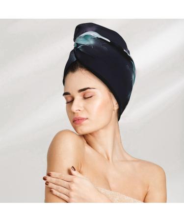 Super Absorbent White Butterfly Dry Hair Cap for Women | Quick Dry Elastic Wrap for Long Thick Hair - Buy Online on GoSupps.com