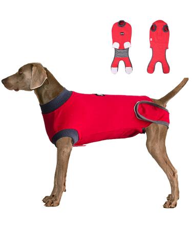 Dog Recovery Suit Body Suit After Surgery Dog Onesie Cone Alternatives Spay Neuter Suit Surgical Recovery Suit for Female Male Dogs Red XL X-Large Red