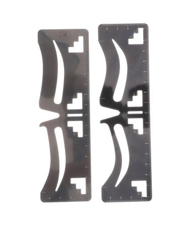 POPETPOP 2pcs Stickers Eyebrow Shaping Tool Clear Ruler Brow Ruler Eyebrow Measurement Tool Accessories Metal