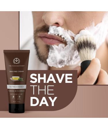 The Man Company Shaving Cream Infused with Tea Tree & Vitamin E Hydrates Conditions Achieves A Closer Shave Toxin-Free Suitable for All Skin Types 100 g - Buy Online on GoSupps.com