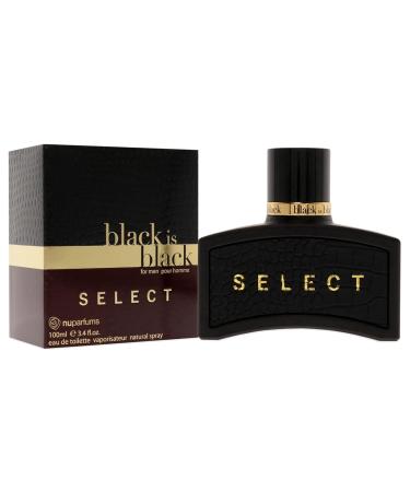 NuParfums Black is Black Select Pour Homme Eau De Toilette Spray 3.4 Ounce - Buy Online on GoSupps.com