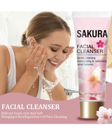 Cherry Blossoms Face Wash Exfoliating Hydrating Foaming Cream Face Cleanser Facial Cleanser for Double Cleansing Makeup Remover Deep Cleaning Balance Oil Water Non-Irritating & Hypoallergenic - Buy Online on GoSupps.com