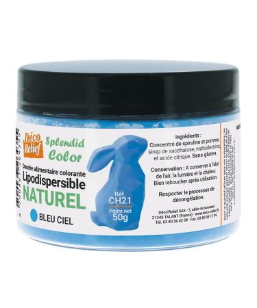 Déco Relief - Colorant Alimental en poudre libre – bleu à haute Concentration 50 g