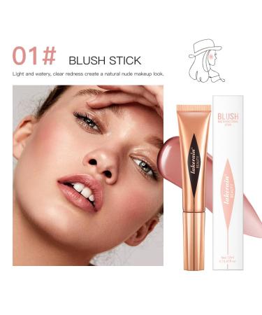 Natural Matte Liquid Blush Beauty Wand with Cushion Applicator - Lightweight & Blendable Cream Stick for Contouring - Cruelty-Free & Vegan (01 Blush Stick) - Buy Online on GoSupps.com