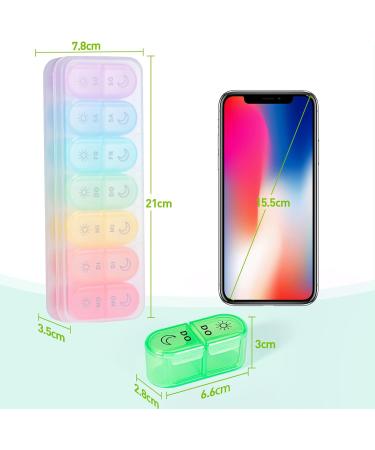 Portable 7-Day Pill Organizer Box | Weekly Medication Storage for Travel | 14-Day Tablet Dispenser for Women - Buy Online on GoSupps.com
