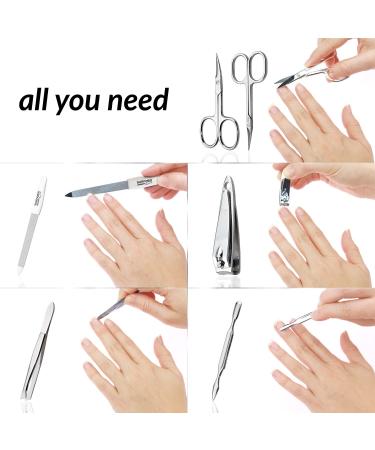 Buy Marqus 7-Part Manicure Set for Men & Women - Solingen Made in Germany Real Leather Case Perfect for Hand & Foot Care - Pink - Buy Online on GoSupps.com