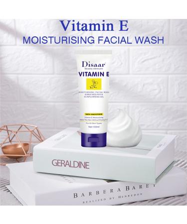 DISAAR Beauty Vitamin E Moisturizing Facial Wash Sunflowers Oil Cleans Pores Skin Smooth 100ml/3.38fi.oz - Buy Online on GoSupps.com