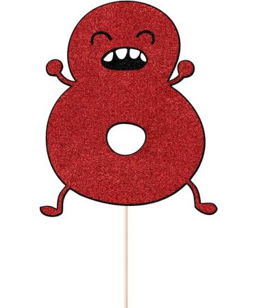 Monster Bash - Dessert Cupcake Toppers - Little Monster 8th Birthday Party or Baby Shower Birthday Party Decorations red flash - Buy Online on GoSupps.com