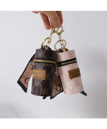 RILOST 2Pcs Lipstick Case Leather Organizer with Keychain - Brown Pink - Buy Online on GoSupps.com