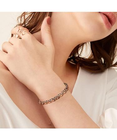 Vicmag Copper Magnetic Hard Band Bracelet for Women - 99.99% Pure Copper Adjustable Size Includes Jewelry Gift Box (Copper Fish Tail) - Buy Online on GoSupps.com