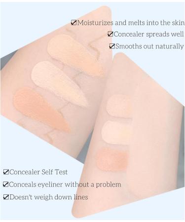 Tri-Color Concealer Cream Palette 3 in 1 Complete Concealer Contour Palette for Contouring and Brightening Waterproof for Under Eye Circles Dark Circles and Acne Marks - Buy Online on GoSupps.com