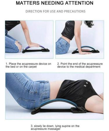 GEAGODELIA Ergonomic Back Extensor & Massage Coach - Spinal Stretcher for Tension & Pain Relief (Black & Blue) - Shop Internationally - Buy Online on GoSupps.com