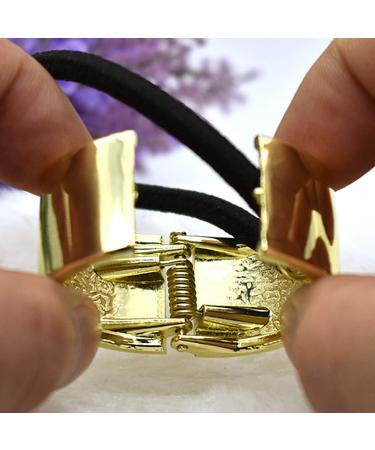 Set of 4 Fashion Punk Gothic Alloy Ponytail Cuff Elastic Hair Tie Ponytail Holder Women Girl Hair Band Hair Rope Hair Cuff Hair Clips (Small) - Buy Online on GoSupps.com