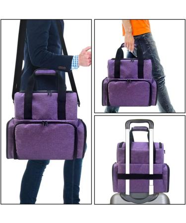 Bsowte Portable Nail Polish Bag with Shoulder Strap Removable Divider Multipurpose Travel Bag Purple purple - Buy Online on GoSupps.com