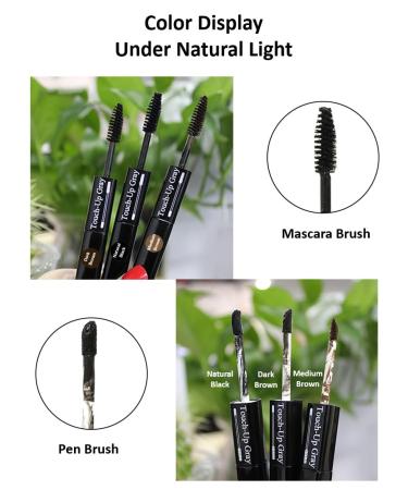 Instant Root Touch-Up for Men & Women - 100% Gray Coverage Water & Sweat-Resistant Travel-Friendly 2-in-1 Mascara Brush & Pen Salon-Quality Results - Natural Black 7 mL - Buy Online on GoSupps.com