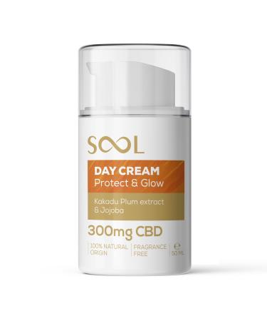 Sool SOOL Protect & Glow Day Face Cream 300 mg CBD 50 ml | Revitalizing CBD Face Treatment | Anti-Wrinkle Cream with Kakadu Plum Extract | Best Day Cream for All Skin Types