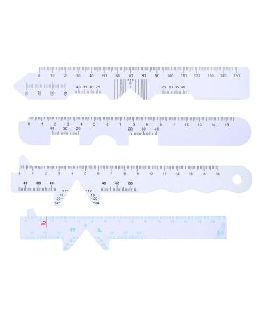 4 pieces of white PD Lineal with straight edge Pupillometer single PD PD measuring tool for prescription glasses 4 types of white PD ruler with a straight edge pupil distance lineal pd