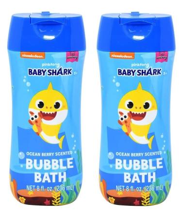 Baby Shark 8oz Bubble Bath in Bottle Non Toxic Paraben & BPA Free Bundle of 2